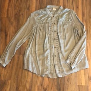 Green, lightweight button up.